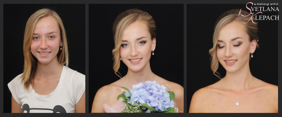 Свадебный макияж - до и после, Работы Светланы Клепач